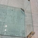 Glass and brass coffee table, Hollywood Regency style, 70's.