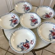 Lot of 6 hollow plates cap digoin sarreguemines model "lot" 30s
