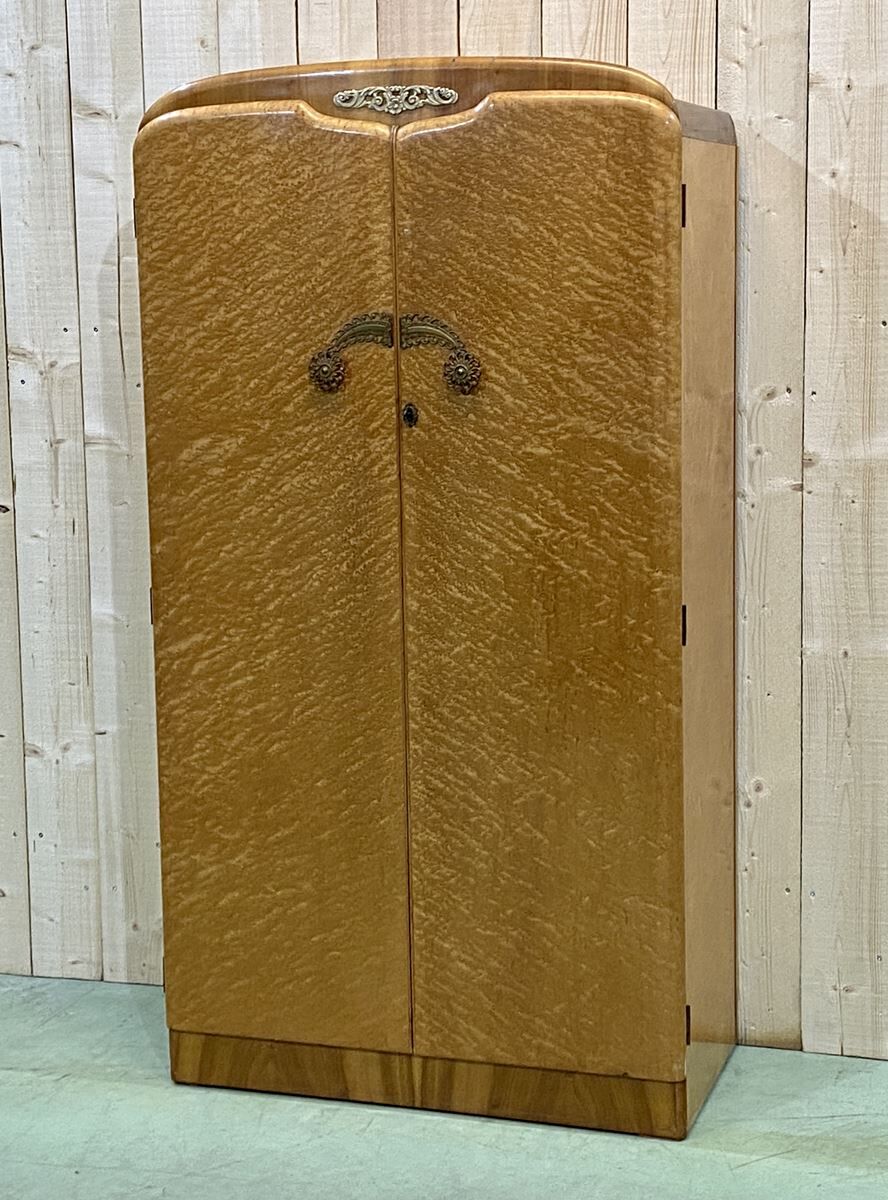 English 1960s student cabinet in elm magnifying glass