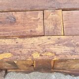 Closed bed chest bench Breton, solid oak pegged wood, nineteenth century