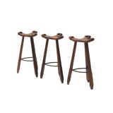 3x Vintage Spanish brutalist ‘Marbella’ stool by Confonorm, 70s