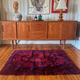 Mid-century Modern Bordeaux Red Rya Rug by Gull-Britt Johansson for NIAB, Sweden