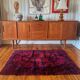 Mid-century Modern Bordeaux Red Rya Rug by Gull-Britt Johansson for NIAB, Sweden