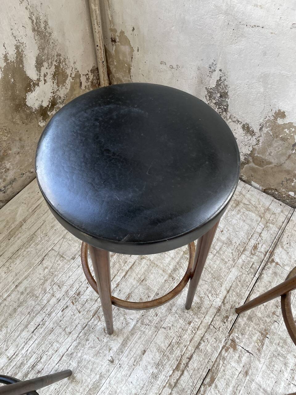 Set of three high bistro stools