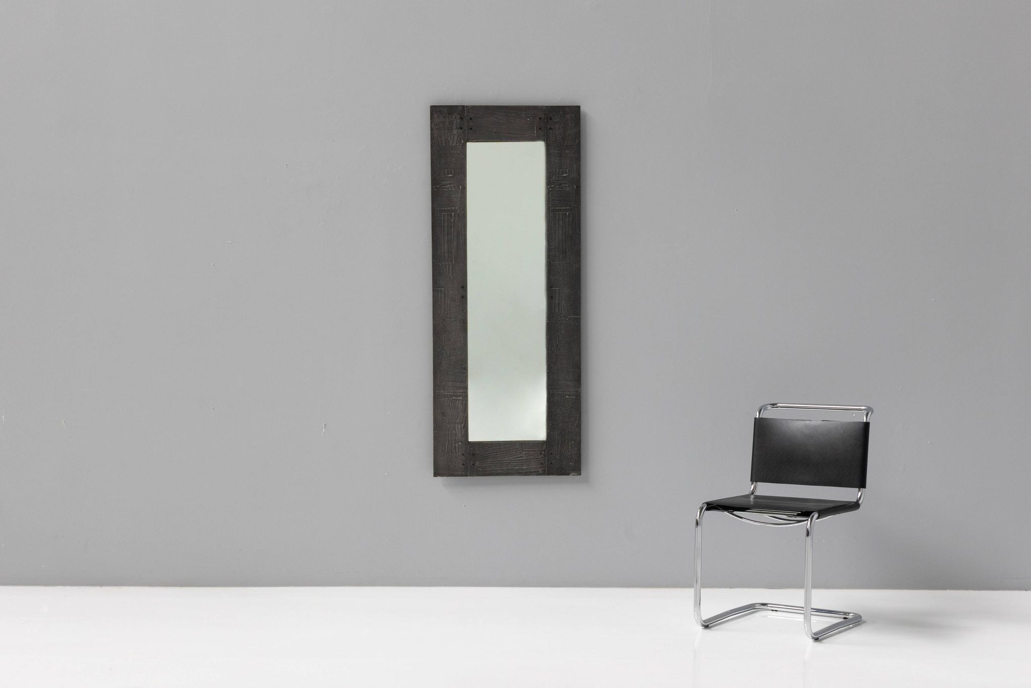 Cast Aluminum Mirror by Lorenzo Burchiellaro, Italy, 1970s