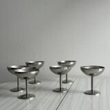 6 coupelles sur pied en inox style Letang Remy