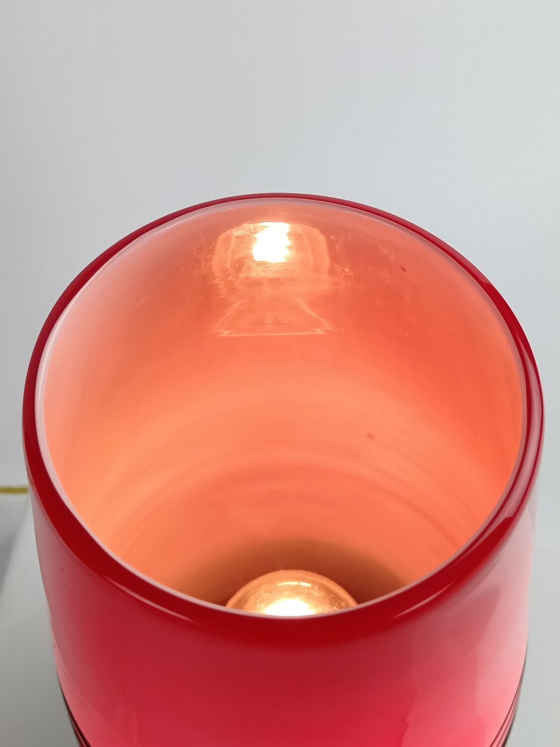 Vintage opaline glass shell lamp