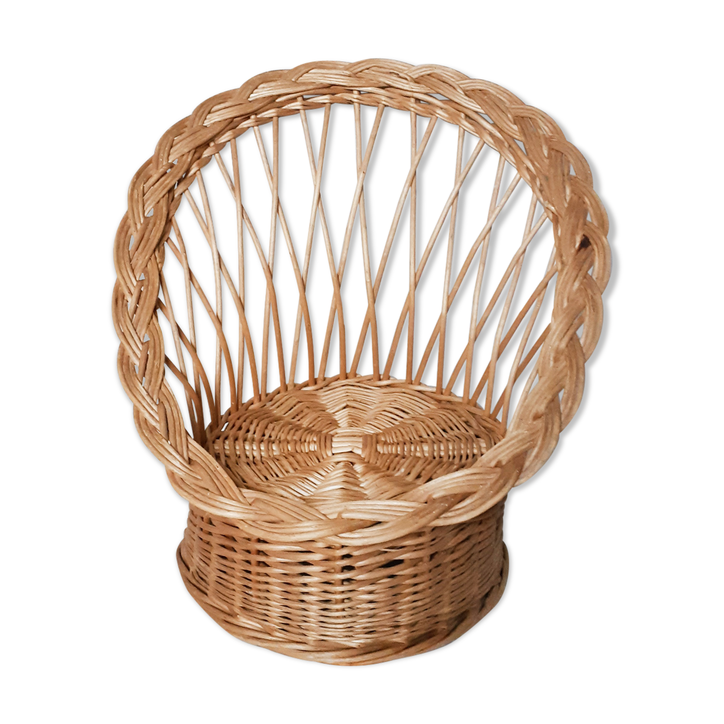Children's rattan basket armchair