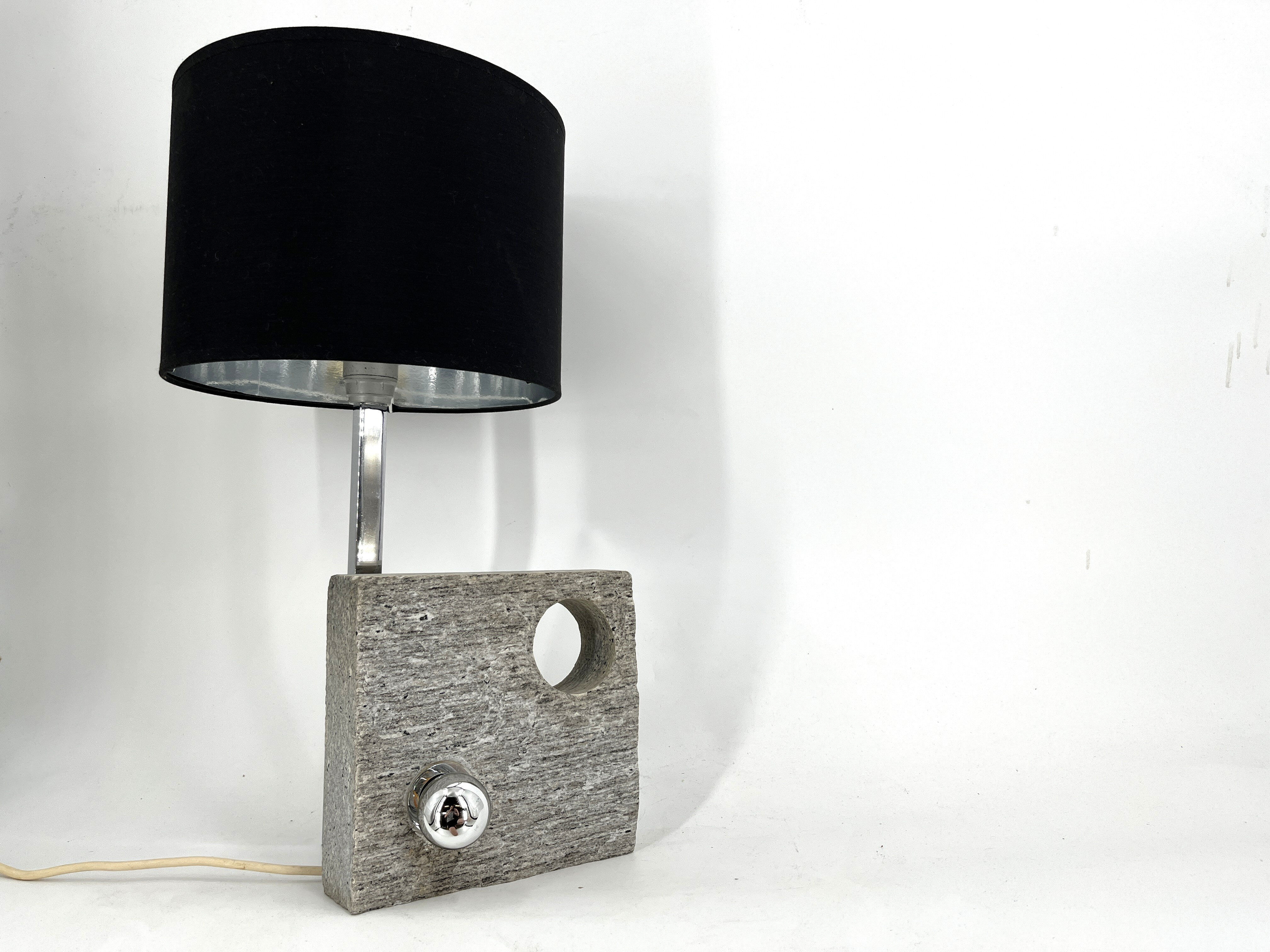 Post modern stone table lamp, 1970s