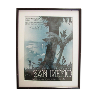 Advertising Casino San Remo Italian Riviera, Art Deco