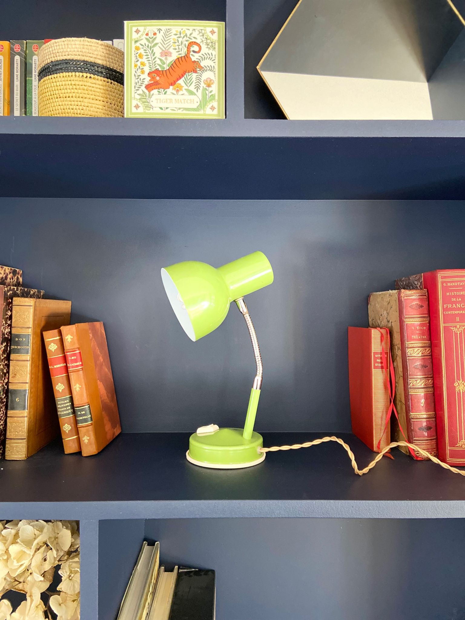 Small apple green desk lamp