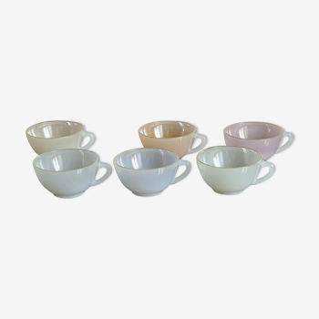 6 cups opaline pastel color arcopal