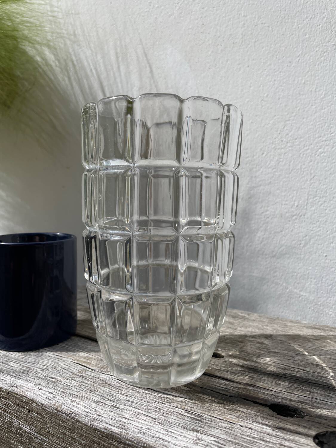 Faceted glass vase