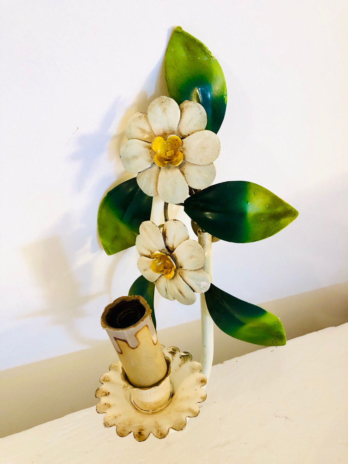 Applique fleur tôle  vintage Italy 1960