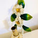 Applique fleur tôle  vintage Italy 1960