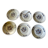 6 dessert plates from St Amand, "Sologne" model, in very good condition