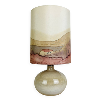 Lampe boule grès vintage, céramique années 70
