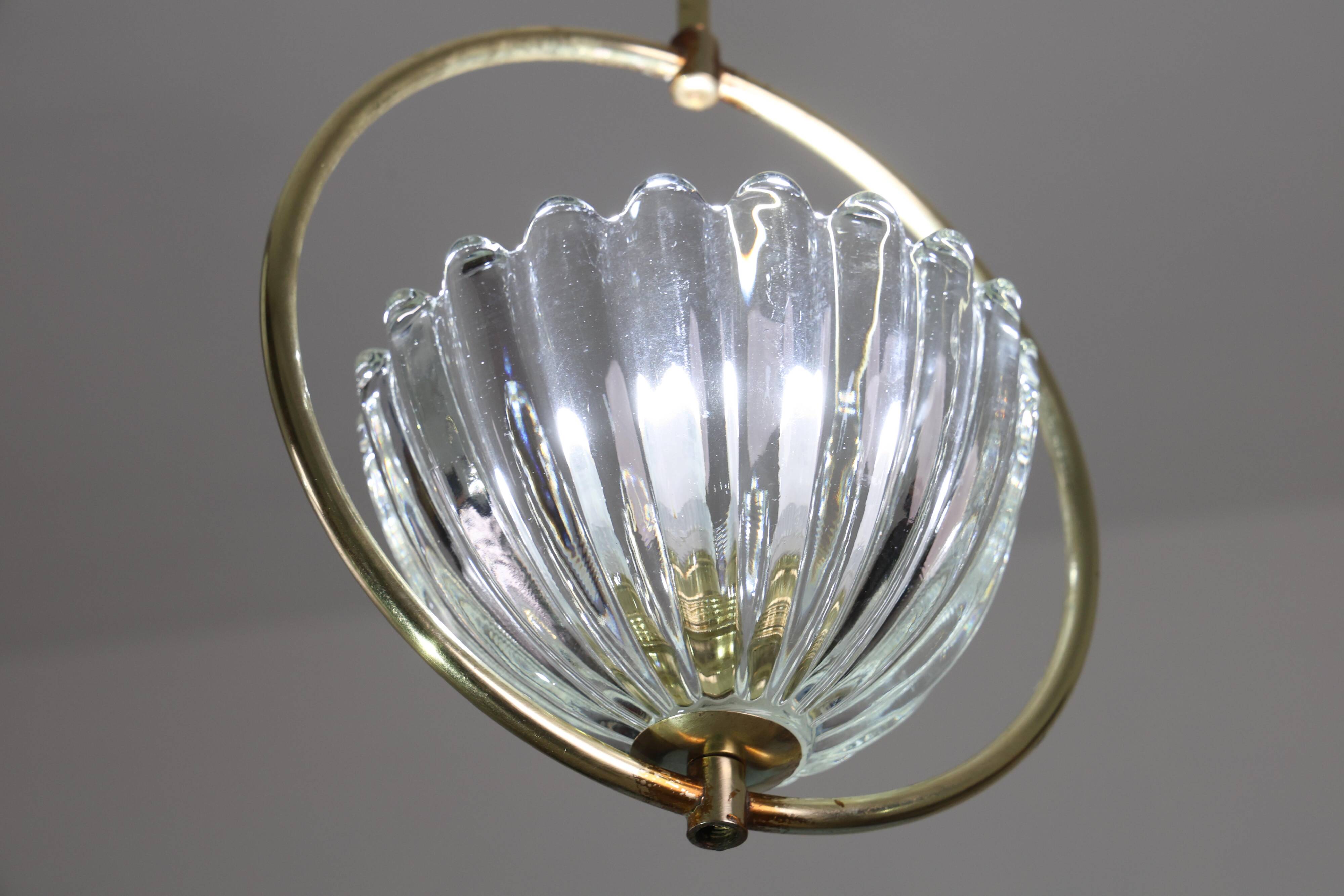 Art Decò Barovier e Toso Pendant Light, 1950