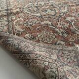 Tapis Vintage en laine nouée à la main, tons bleus et rouges, tapis Floral oriental turc, 125x217 Cm