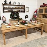 Antique solid oak craft table with drawers