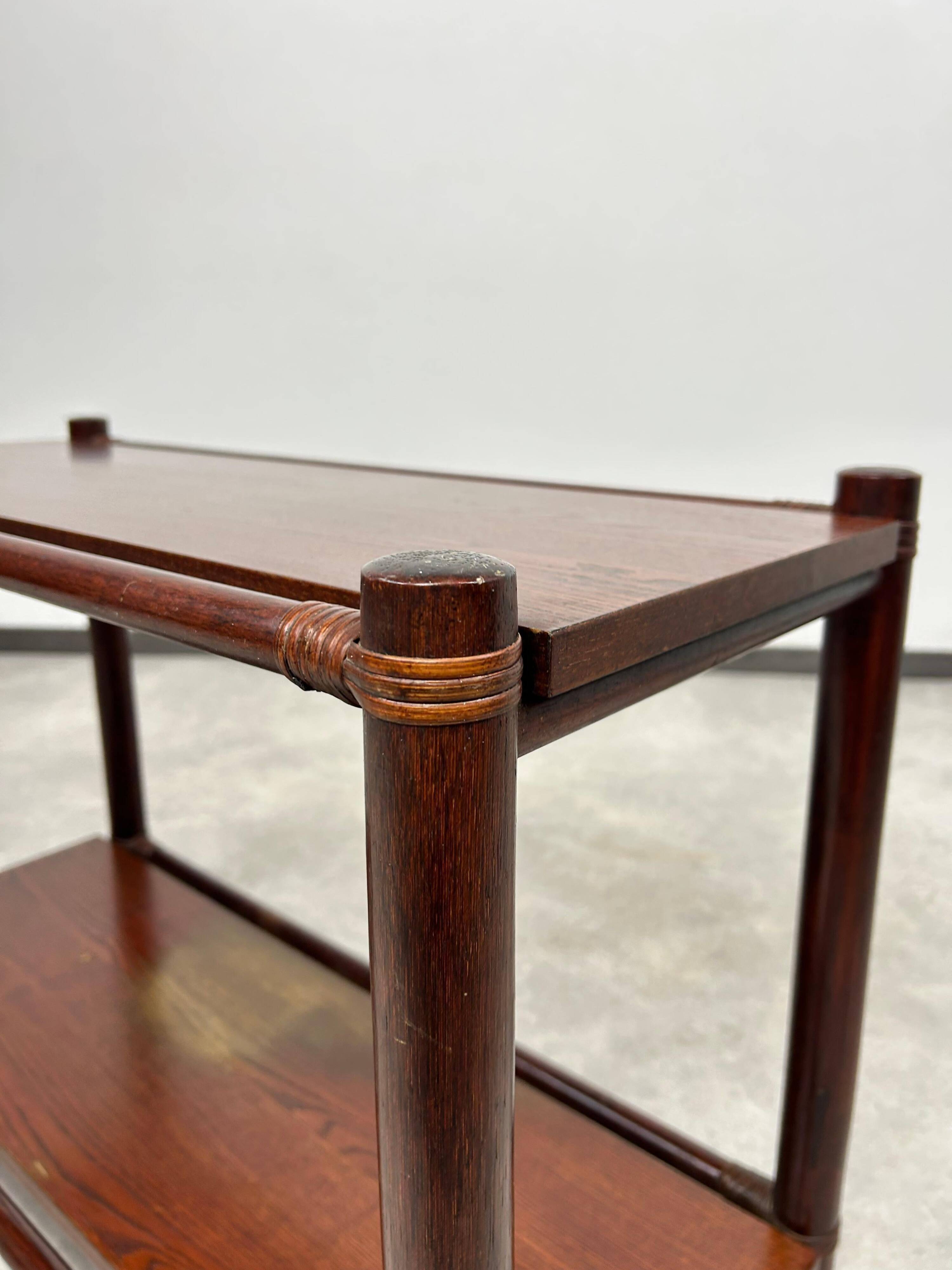 Mid-century modern bamboo side table by Gervasoni