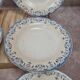 Set of 7 antique deep plates from Creil and Montereau, La Vallières service, 23 cm