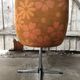 Old chair shell fabric flowers orange