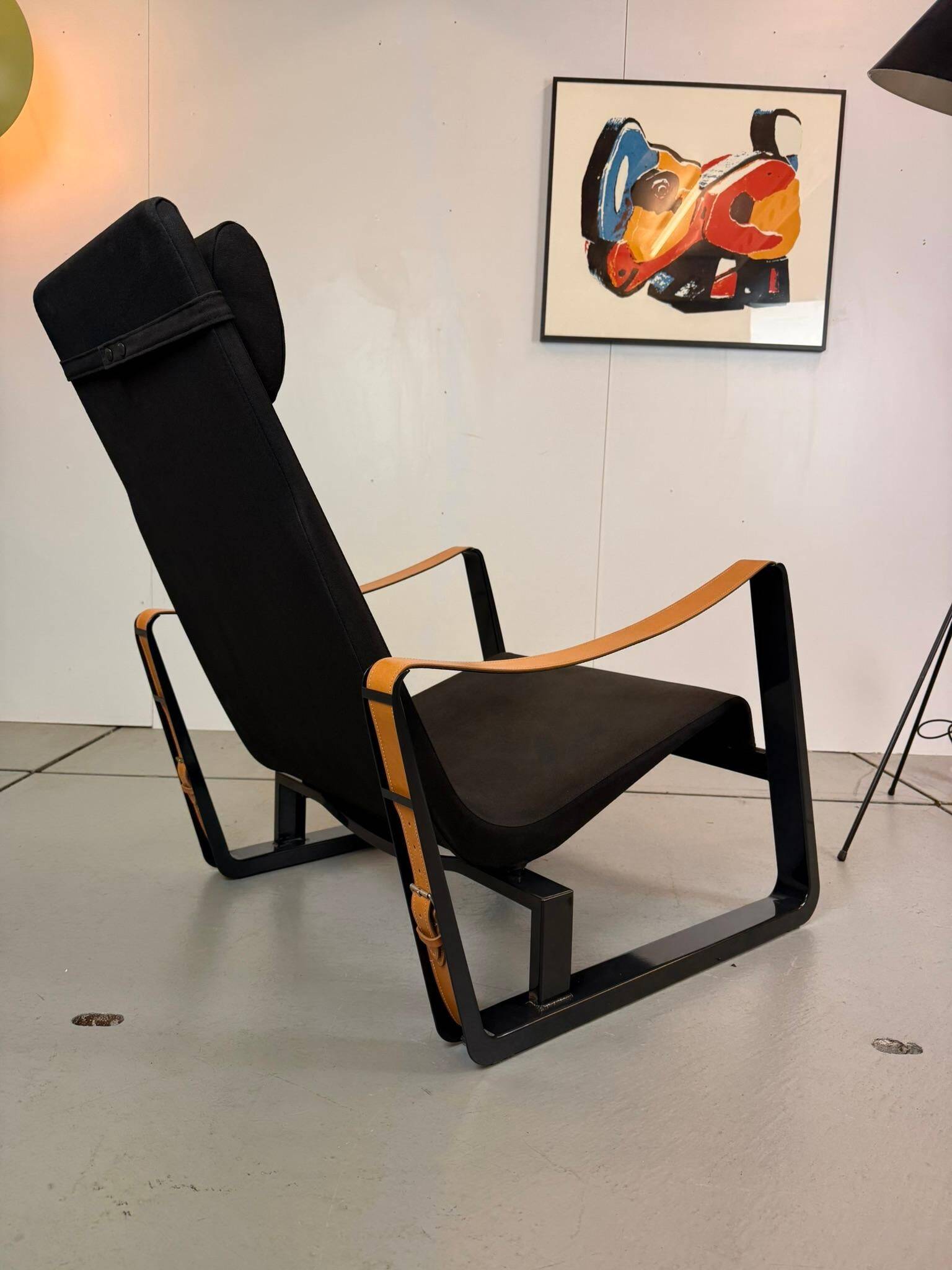 Leather and Steel Lounge Chair "Cité" by Jean Prouvé for Vitra, 2002
