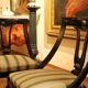 18th Century French Directoire Mahogany Chairs with Silk Blend Upholster Fabric, Set of 4