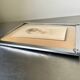 Art deco silver colored  metal frame  20.5  cm x 15.5 cm convex glass