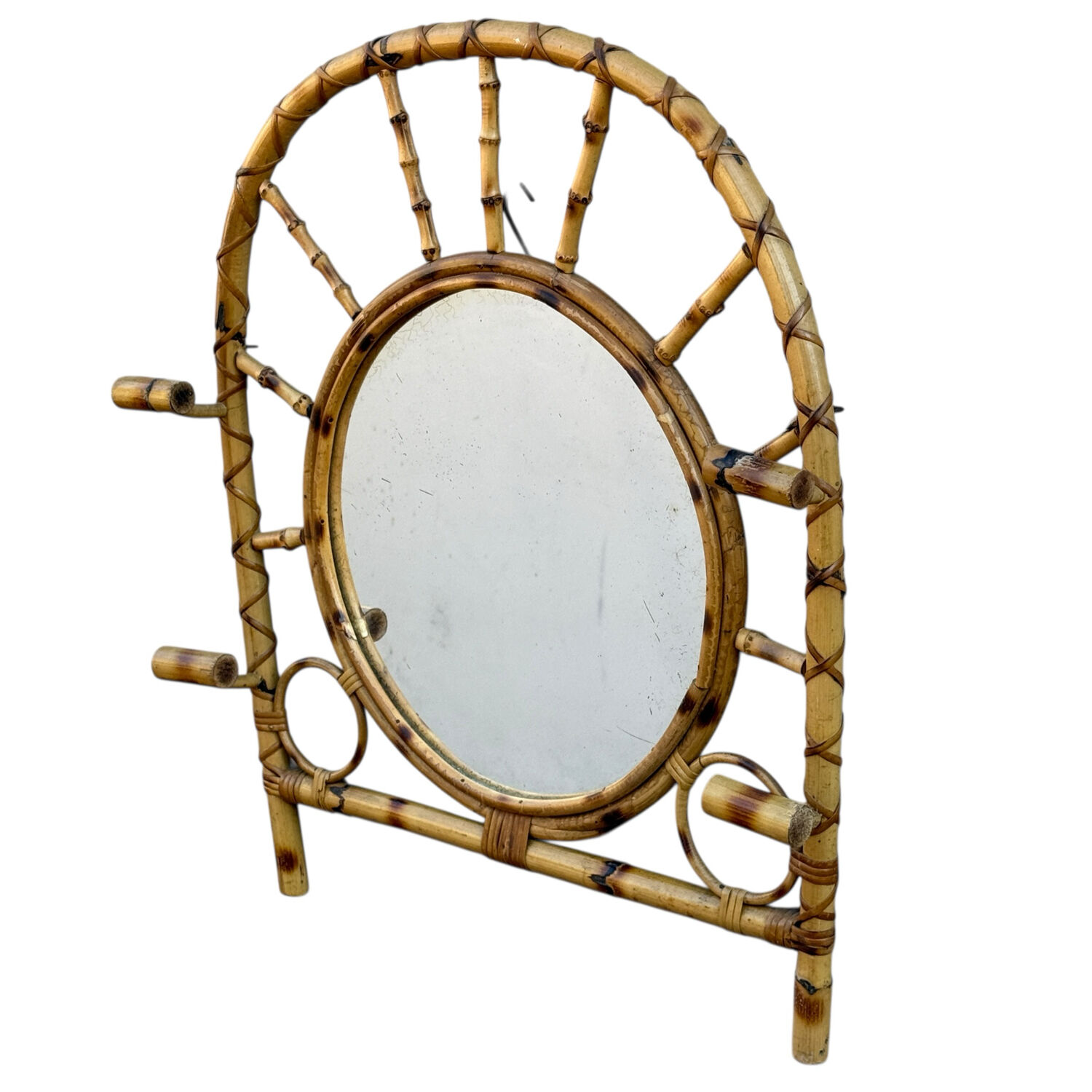 1960s French Roitn Coat Rack Mirror