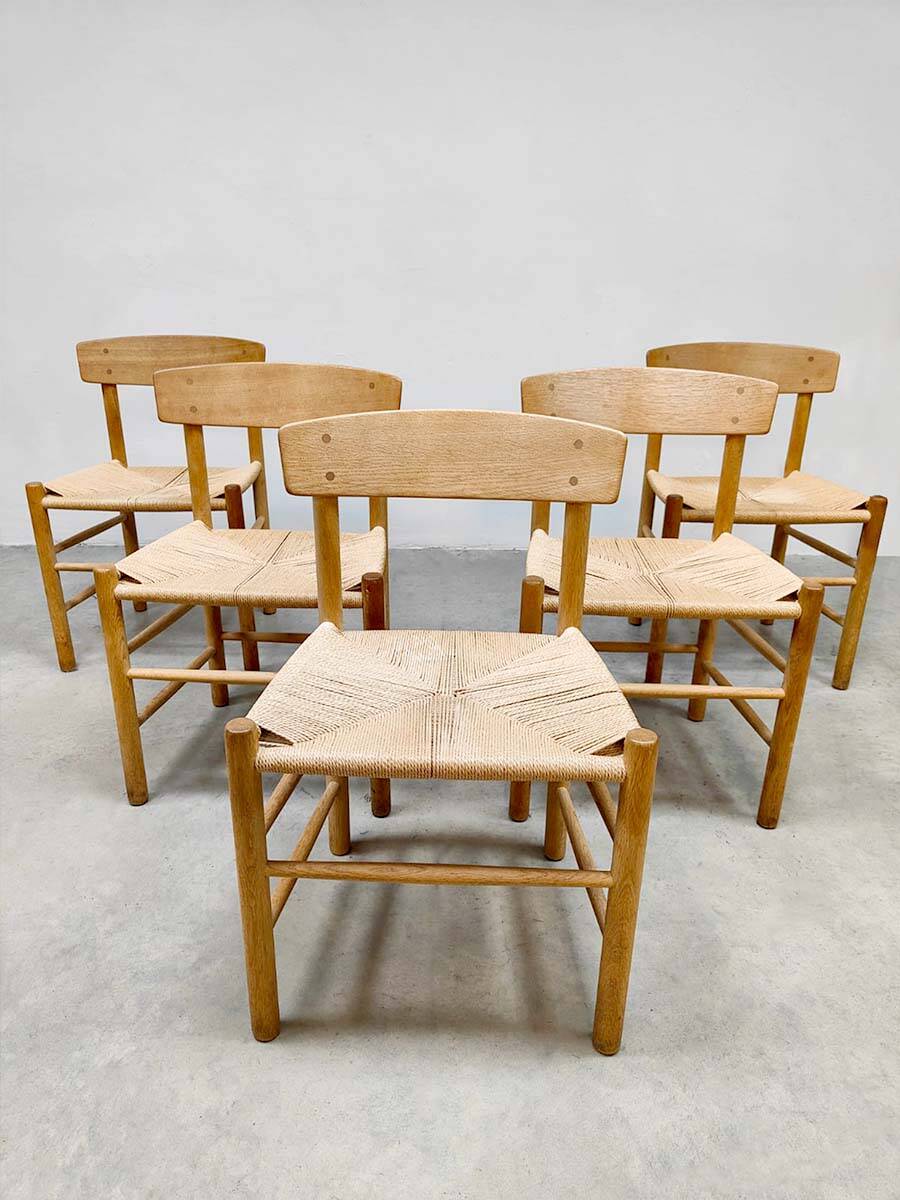 Vintage design oak dining chairs J39 Børge Mogensen