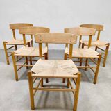 Vintage design oak dining chairs J39 Børge Mogensen