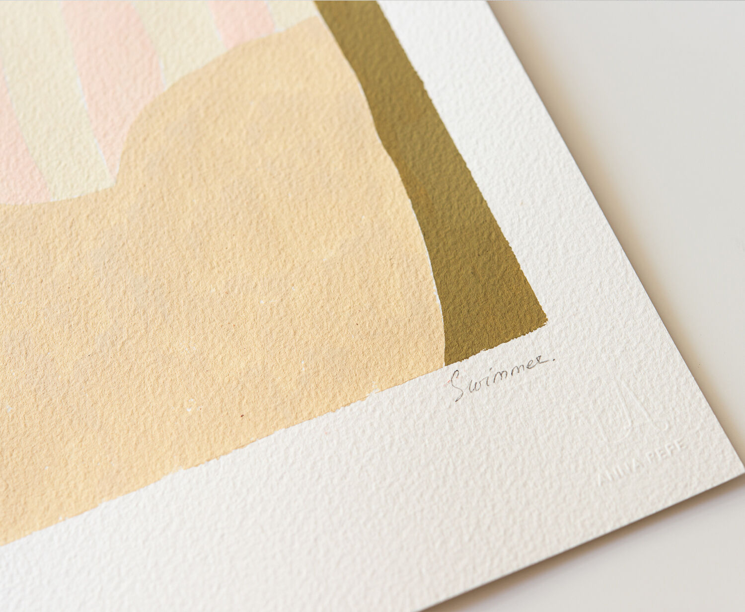 Original gouache painting "Swimmer"