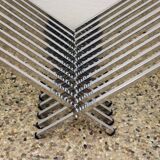 Coffee table in chromed metal and crystal, 1970s