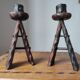 Pair of vintage brutalist candlesticks from the 1950s-60s