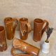 5 handcrafted ceramic cups