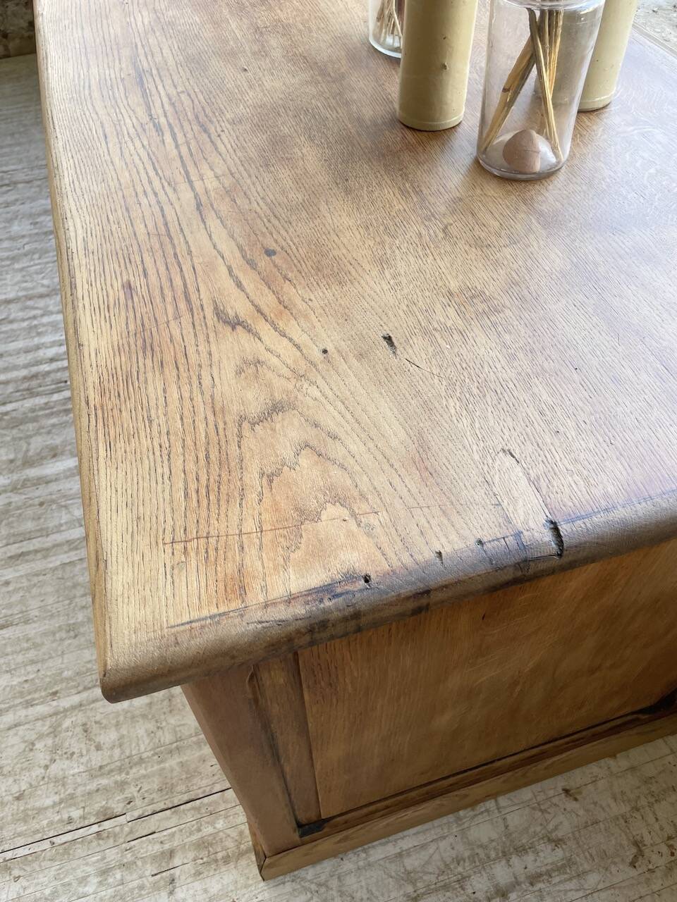 XXL solid oak counter sideboard