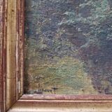 Paul Licourt (1846-1937) - Oil on canvas mounted on cardboard - A spring in the Bois de Vincennes