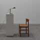 Art Deco Industrial metal and travertine Desk Lamp, Belgium 1930s