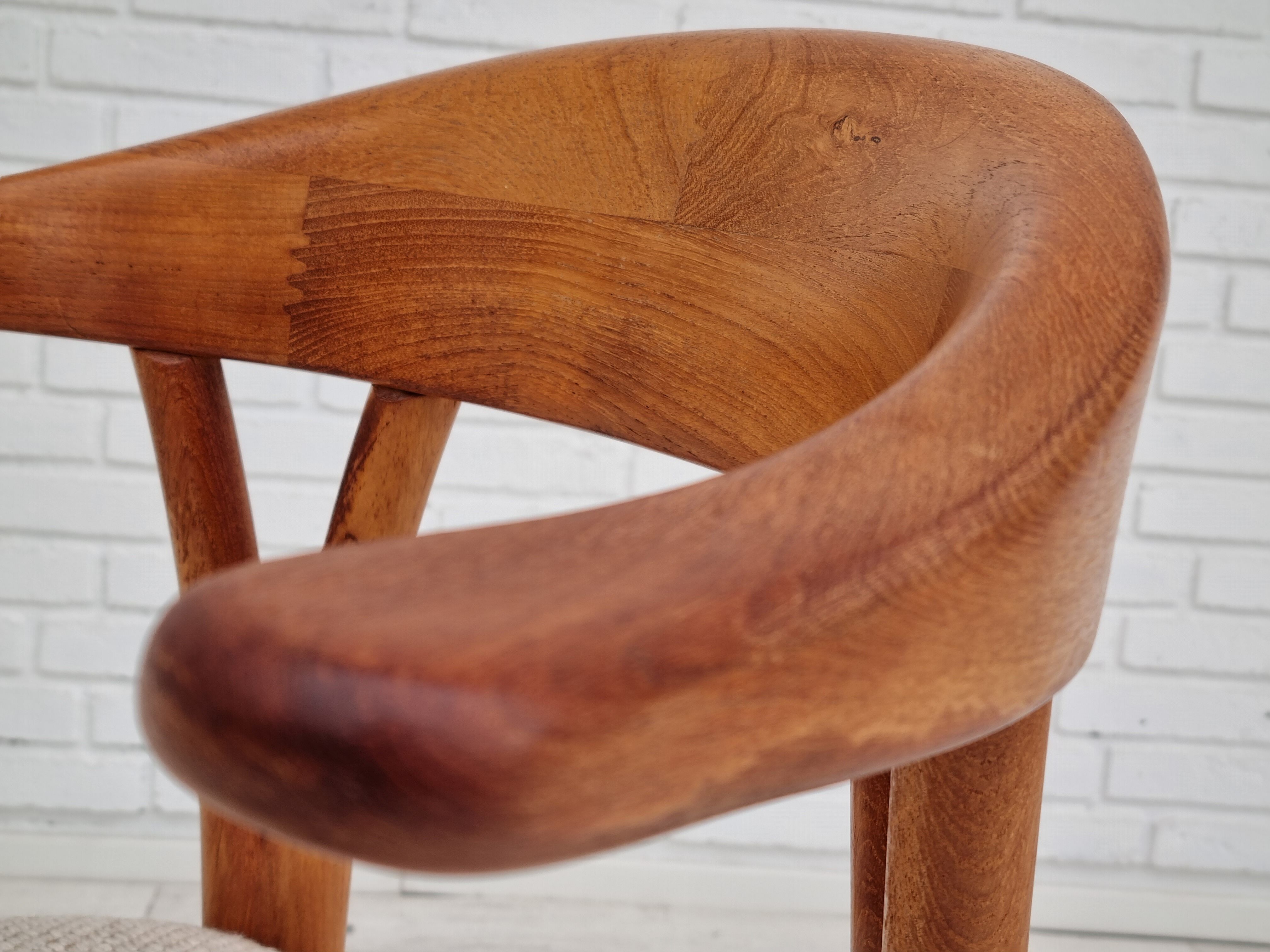 1960s, Danish design, armchair, teak wood, wool, original very good condition