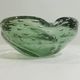 Large Murano green bullicante ashtray – vintage blown Italian glass – empty