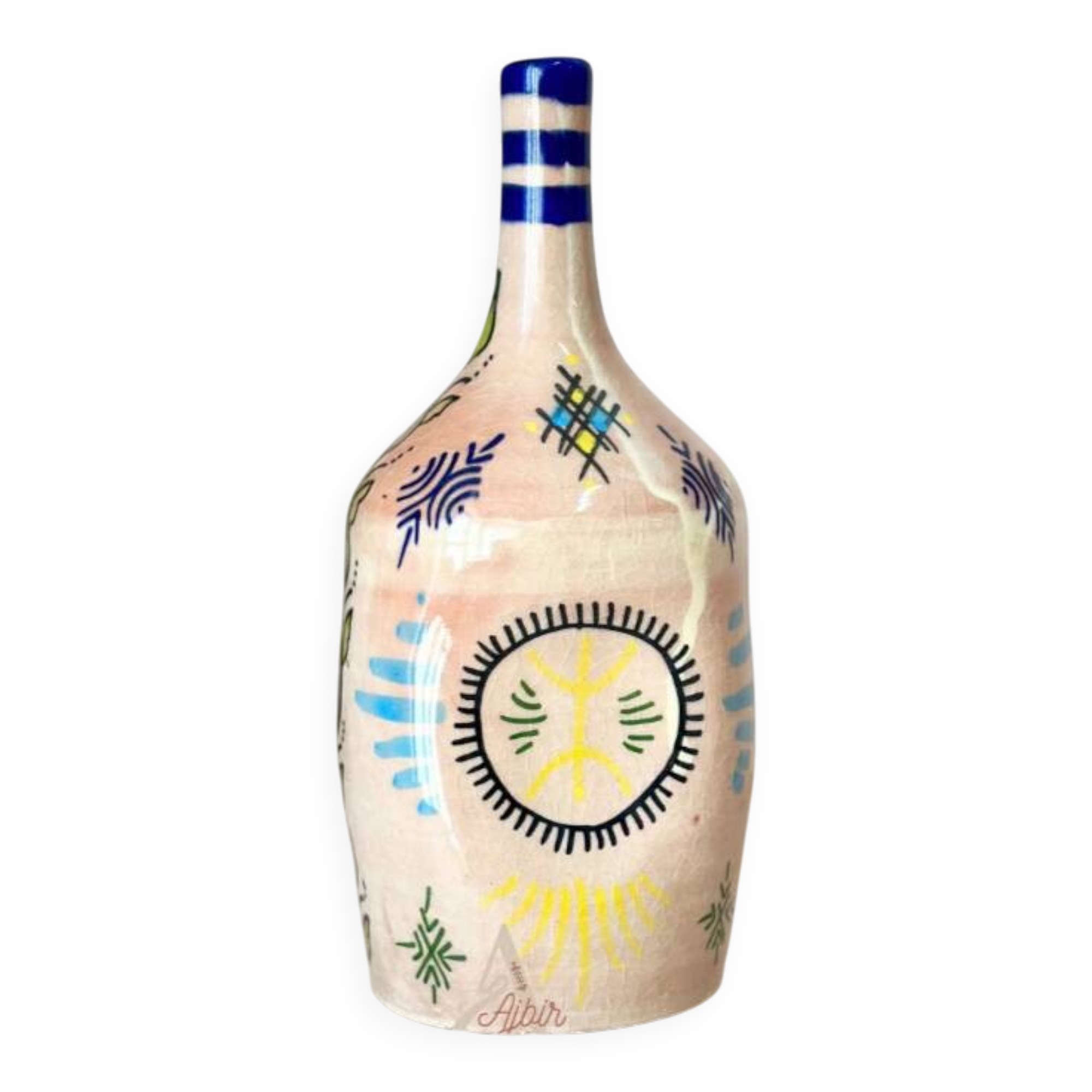 Blue Amazigh bottle vase