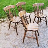 Set of 4 mountain style chairs from the 60s in beech