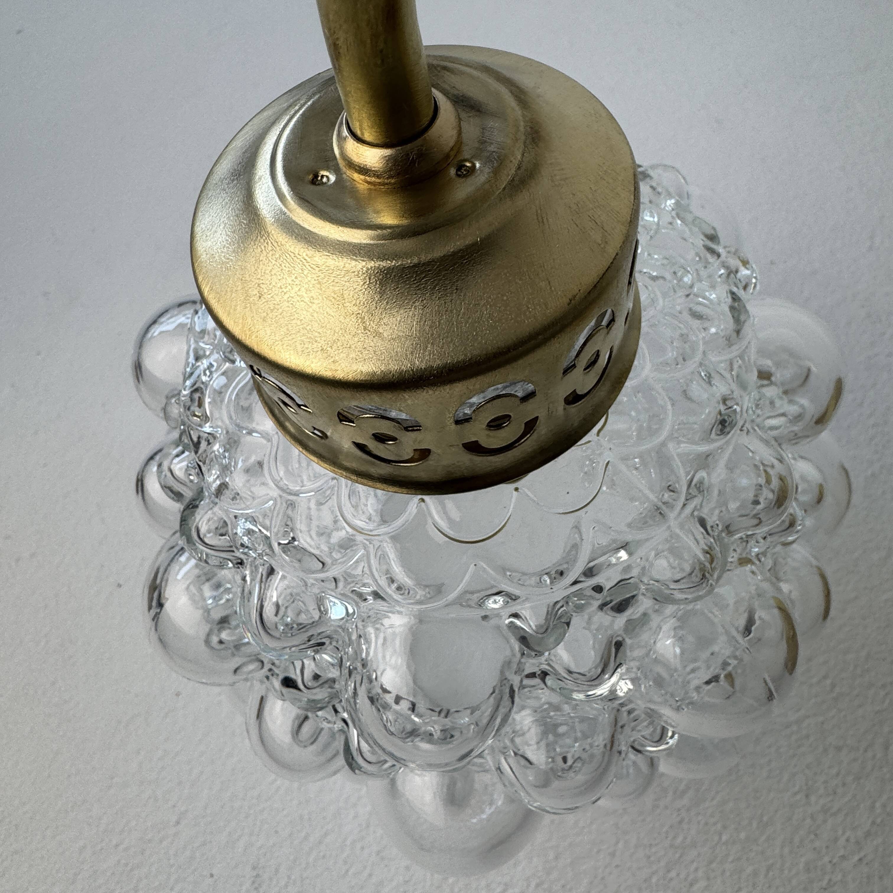 Lot of 3 vintage bubble glass wall lights.