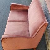 2-seater nubuck sofa 1950/60 style sloping legs