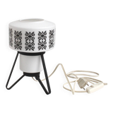 Vintage bedside lamp in opaline and lacquered metal.