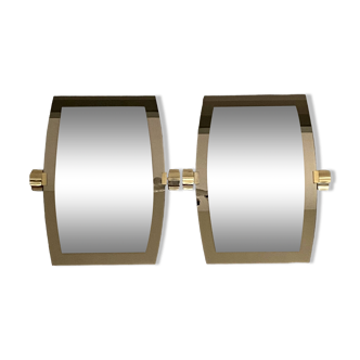 2 large two-tone mirrors Italy 1960 1970 Veca vintage two-tone
