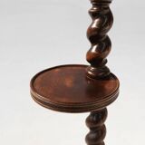 Art Deco oak ashtray on hand-turned base, France, 1930s