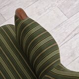 1960s, Danish armchair, green furniture wool, teak wood.